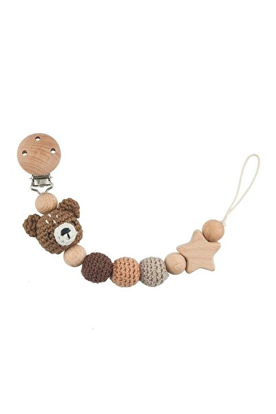Choice Reddish Brown Baby Pacifier Clip Crochet Children's Pacifier Chain Bab...