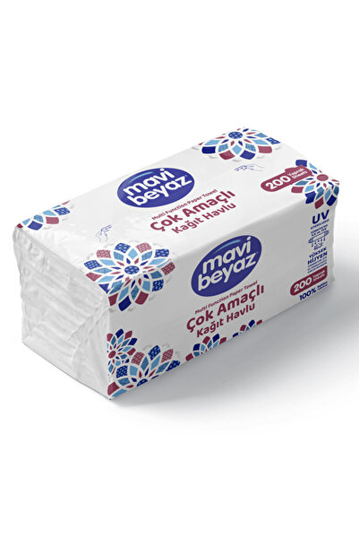 Mavi beyaz Multi-Purpose Paper Towel 200 Sheets – Sterilized with Uv Technolo...