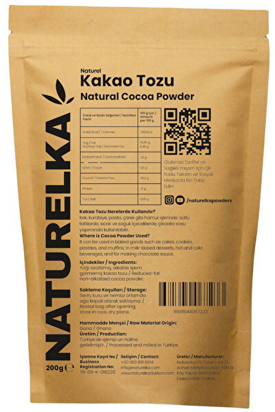 Naturelka Glutensiz Kakao Tozu 200 gr
