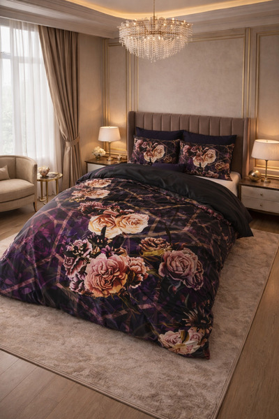 Sleeptime Lenjerie de pat dublu, microfibra, 3 piese, 200x200/220 cm – Marise Purple