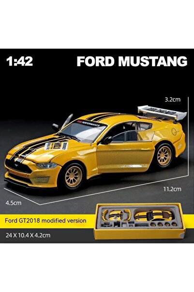 Choice طقم نموذج سيارة فورد موستانج أصفر قابل للتخصيص بمقياس 1:43 مصنوع من سب...