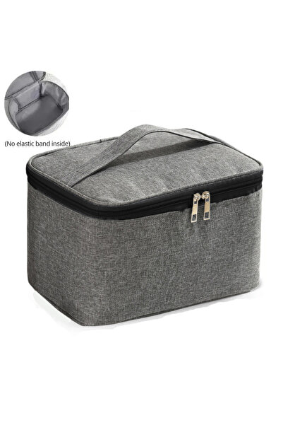 Choice حقيبة أدوات تجميل رجالية كبيرة الحجم مزدوجة الطبقات من قماش أكسفورد، ق...