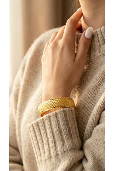 FerizZ Altın Kaplama Bilezik 1.5 cm Noktalı Model BLZ-3087