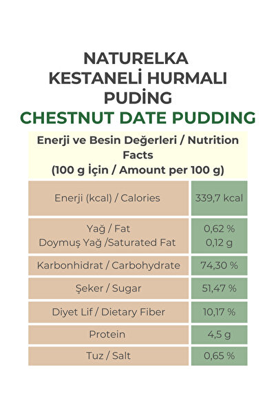 Naturelka Glutensiz Kestaneli Hurmalı Puding 140 Gr