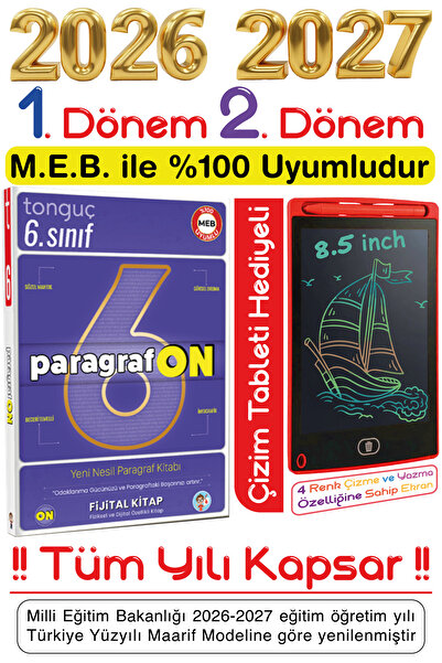 Tonguç Yayınları Tonguç 6. Sınıf Türkçe Paragrafon Tüm Yılı Kapsar 1. Dönem-2...