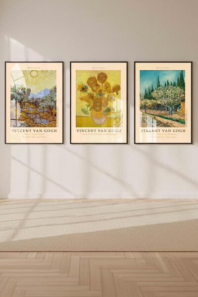 Buka Shops 3 Parça Van Gogh Güney Fransa Manzaraları Seti Çerçeveli Renk Seçe...