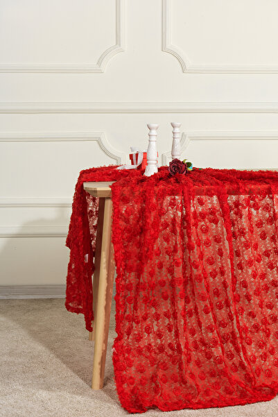 Elart Hasbahçe Tablecloth 3D (125X210 cm) Red