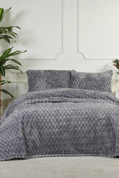 Elart Polen Blanket Set Double Size Wellsoft 3 Pieces (230X250 cm) Anthracite