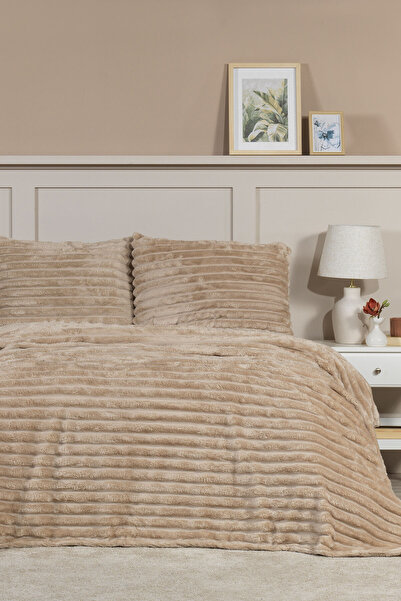 Elart Mateo Blanket Set Double Wellsoft 3 Pieces (230X250 cm) Cappuccino