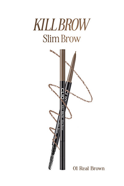 CLIO Doğal Görünüm Sunan Ultra İnce Uçlu Çift Taraflı Kaş Kalemi Kill Brow Sl...
