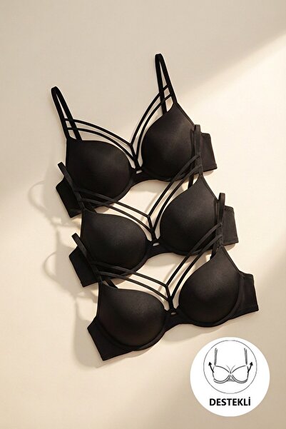 Nurteks Intimo Donna Anita Dolgulu 3lü Ekonomik Paket Şık Sütyen