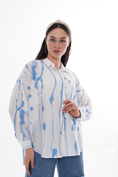 ŞİMAL Жіноча сорочка з кишенями та малюнком 260209 -