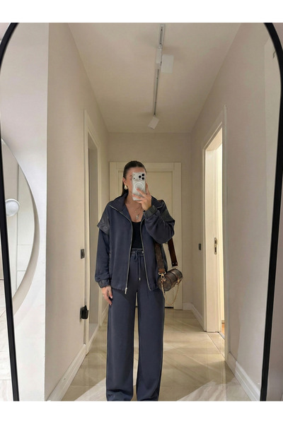 TLG GİYİM Set de pantaloni și vestă pentru femei, cu mâneci lungi, cu talie e...