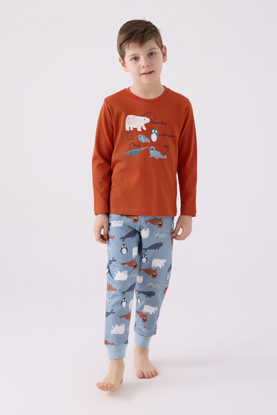 Rolypoly Set pijama portocaliu pentru baieti