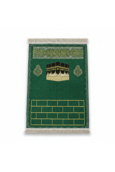 Tesbihane Kişiye Özel Nakış İşlemeli Kabe Motifli Saçaklı Yeşil Renk Hediyeli...