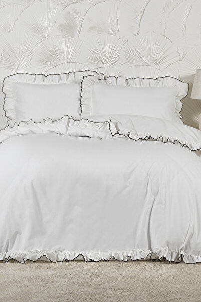 Elart Set lenjerie de pat Talisman cu volane din bumbac (200x220 cm) crem