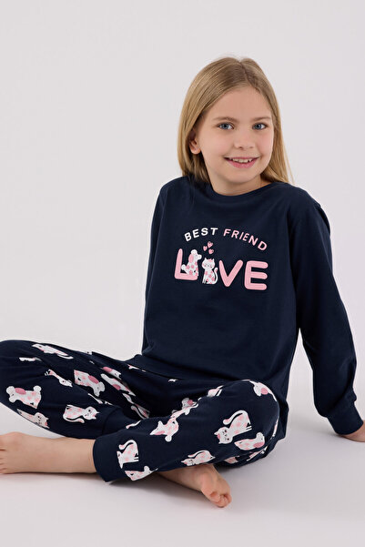 Rolypoly Girl's Navy Blue Pajama Set