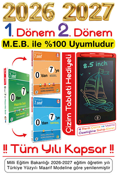 Tonguç Yayınları Tonguç 7. Sınıf 0'dan 7'ye Tüm Derser Konu Anlatımlı Soru-Ba...