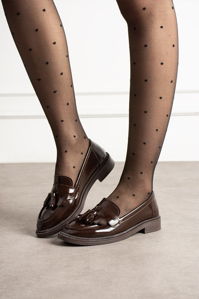 guijarro Pantofi casual cu ciucuri pentru femei - Mocasin clasic cu talpă con...