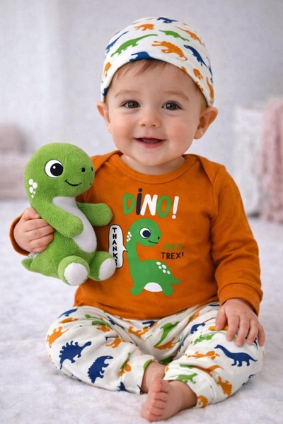 bebekyol Green Dino Baby Set