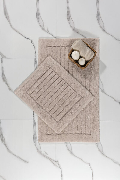 Elart Luin Bathroom Rug Set Cotton 2 Pieces (60X100 cm) Beige