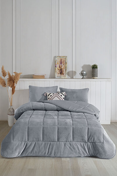 Elart Luis Comfort Set Uyku Seti Çift Kişilik (195x215 cm) Gri