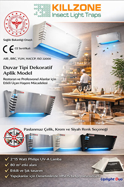 Killzone upLight Duo Sinek Tutucu EFK Cihazı - Krem Rengi | Restoran, Bar, Lo...