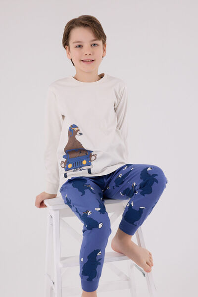 Rolypoly Set pijama albă pentru băiat