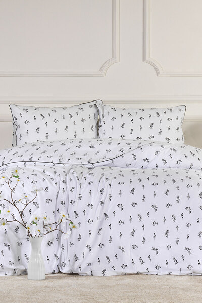 Elart Nadia Nevresim Takımı Çift Kişilik Lastikli Çarşaf %100 Pamuk Biyeli (2...