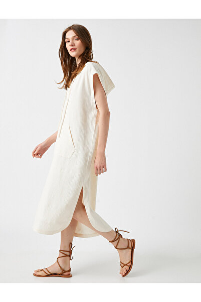 Koton Dámské Ecru šaty 1YAK82172UW