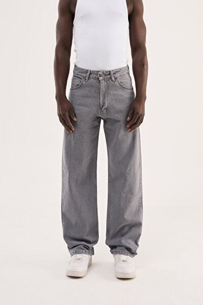 Machinist Erkek Relaxed Baggy Jean Pantolon Asit Gri