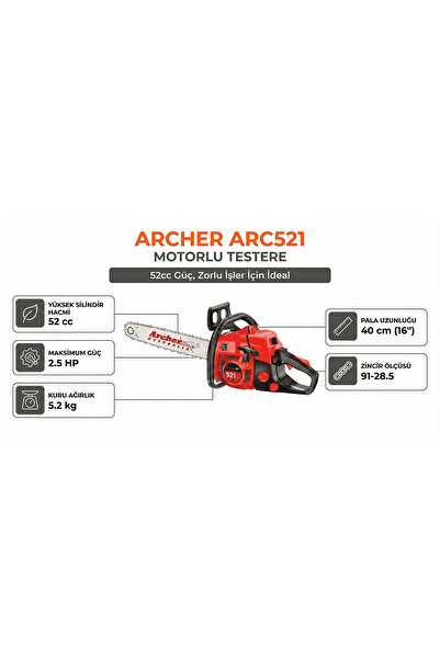 ARCHER MOTORLU TESTERE ARC521