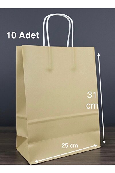 e Erta Gold Renkli Kraft Çanta 25x31 Cm 10 Adet Hediye Poşeti , Hediye Paketi...
