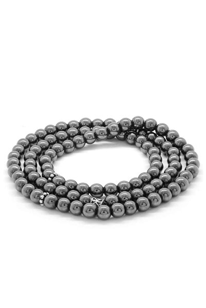 Tesbihane Bileklik Kolye Tesbih 3 ü 1 Arada 99 Taneli Çok Amaçlı Hematit Doğa...