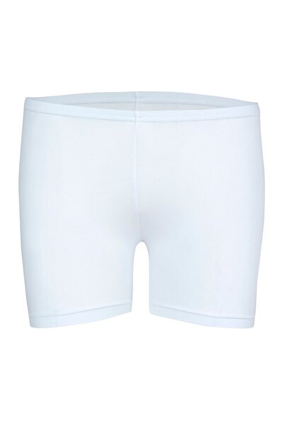 BSM Дамски къси клинове от бял модален памук