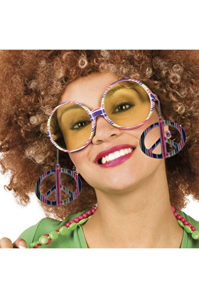 partidolu 80 li 90 lı Yıllar Retro Disko Gökkuşağı Renk Hippi Parti Gözlüğü