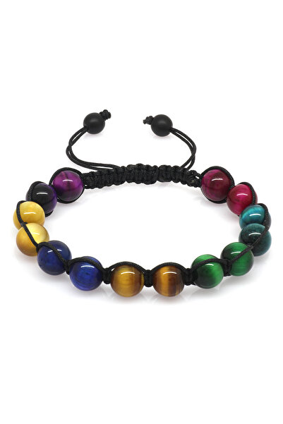 Tesbihane Makrome Örgülü Küre Kesim Çoklu Kaplangözü Doğaltaş Kombinli Kadın ...