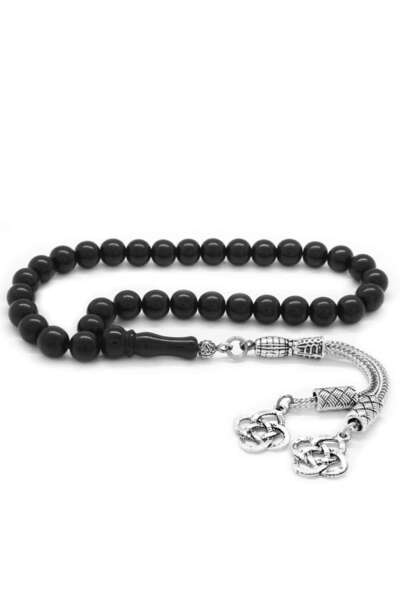 Tesbihane Non-Tarnish Metal Double Kazaz Tasseled Globe Cut Russian Oltu Rosary