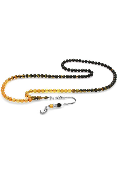 Tesbihane 925 проба срібла з бахромою, куляста форма, білий, чорний, бурштино...