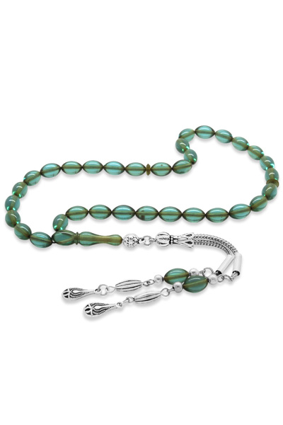 Tesbihane Амбър молитвени броеници - неръждаеми метални мъниста с пискюл - ак...