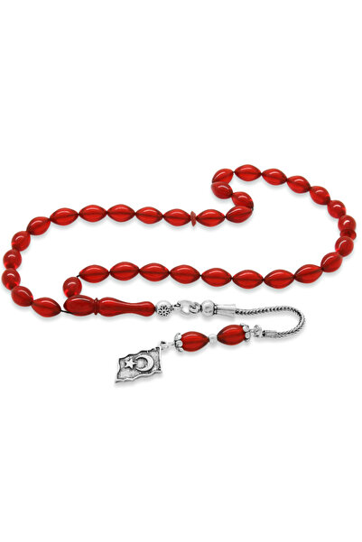 Tesbihane 925 проба срібний браслет з бахромою, вирізаний у формі ячменю, чер...