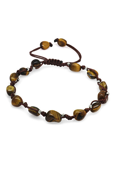 Tesbihane سوار رجالي من الحجر الطبيعي المضفر بقصة طبيعية على شكل كرة دوريكا ب...