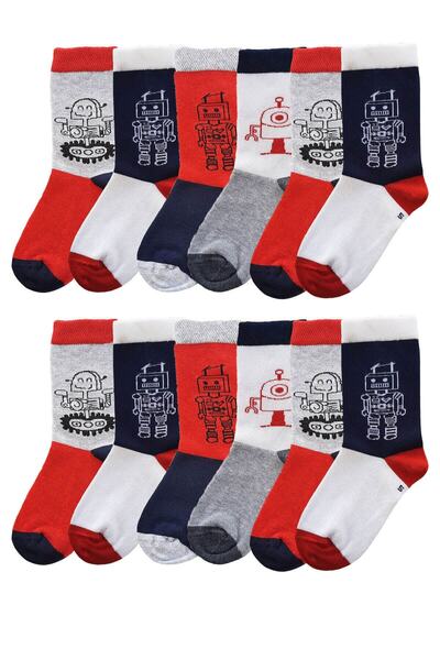 Ekinoks 12 комплекта чорапи за момчета, различни дълги памучни чорапи