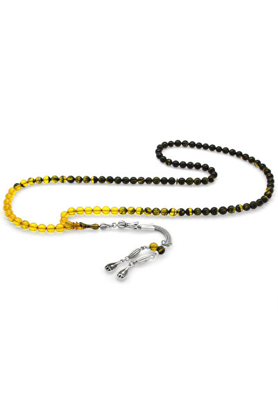 Tesbihane Kararmaz Metal Su Damlası Püsküllü Küre Kesim Süzme Sarı-siyah Ateş...