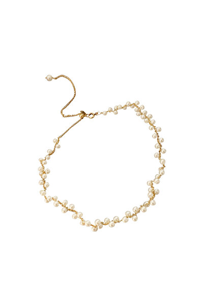 Tesbihane Metal Alaşım Üzeri Altın Kaplama Uzunluğu Ayarlanabilir Kadın İnci ...