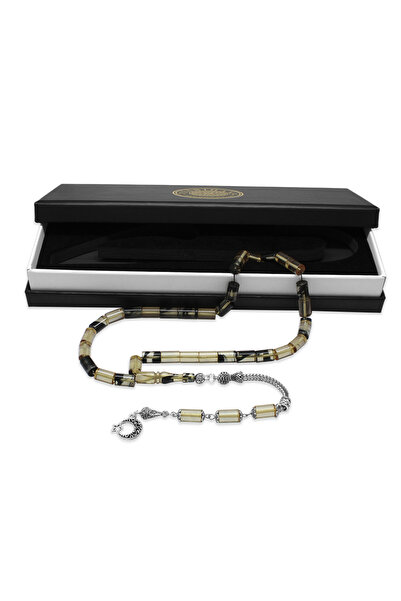 Tesbihane Ateş Kehribar Tesbih - Metal Püsküllü - Özel Hediye Kutulu - Kesme ...