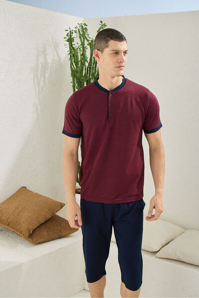 KLY Чоловічий комплект з капрі та сорочкою з коміром-стійкою, сучасний дизайн...