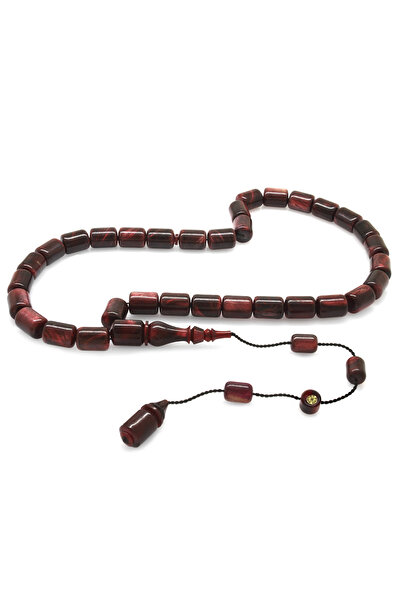 Tesbihane Συστοιχιωματικές κάψουλες κομμένες σε μαργαριταρένιο κόκκινο μαύρο ...