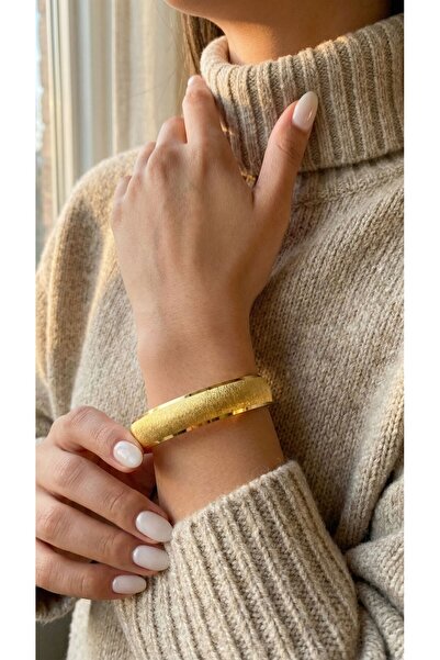 FerizZ Altın Kaplama Düz Bilezik 1 Cm Blz-3032