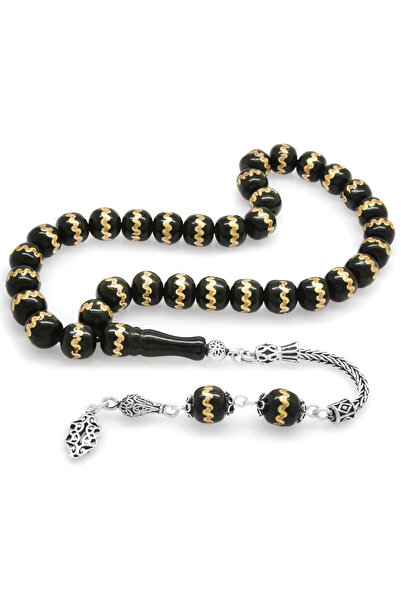 Tesbihane 925 Ayar Gümüş Püsküllü Pirinç Sarmal İşlemeli Küre Kesim Rus Oltu ...